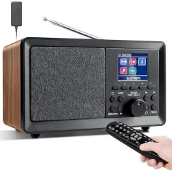 Цифровое ретро-радио (Радиоприемник) Wholeoe Radio D-02 из дерева с пультом управления